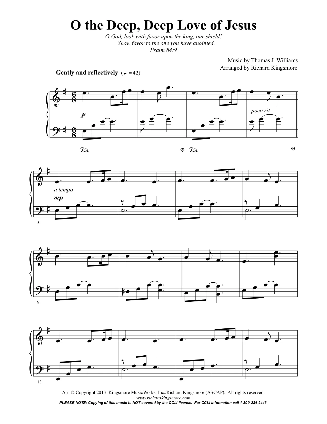 O The Deep Deep Love of Jesus Solo Piano Sheet Music by Richard